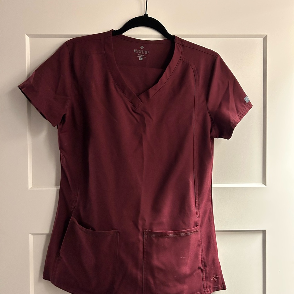 Med Couture Burgundy scrub set